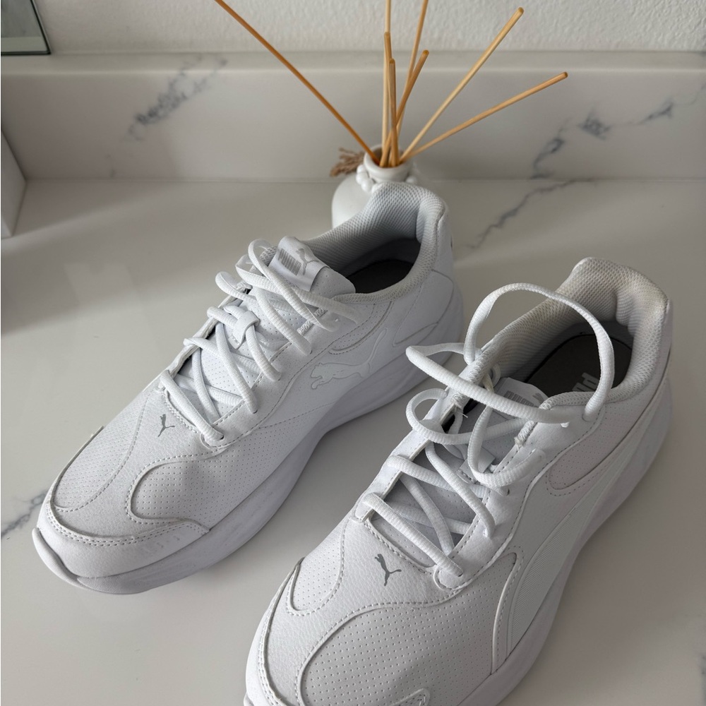 Puma White Mesh Sneakers